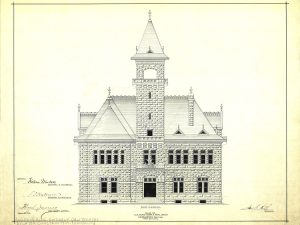 Charleston West Virginia Courthouse Post Office Blueprint Elevation Drawing – Charleston Courthouse Blueprint, Law Firm Décor, Office Décor