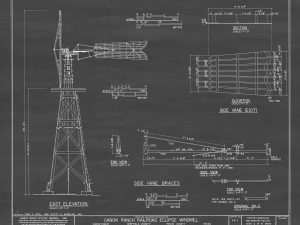 Canon Ranch Railroad Eclipse Windmill Drawing – 1898 Windmill Poster, Windmill Blueprint, Farm Decor, Texas Windmill, Historic Building