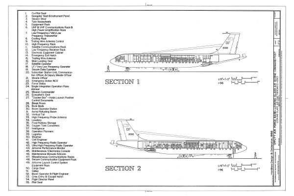 Looking Glass Airborne Command Post Blueprint Poster - Looking Glass Drawing, Air Force Poster, US Air Force Blueprint, EC-135 Aircraft