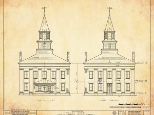 Lawrence County Courthouse Elevation Drawing - Courthouse Poster, Courthouse Drawing, Law Firm Decor, Moulton Courthouse, Alabama Courthouse