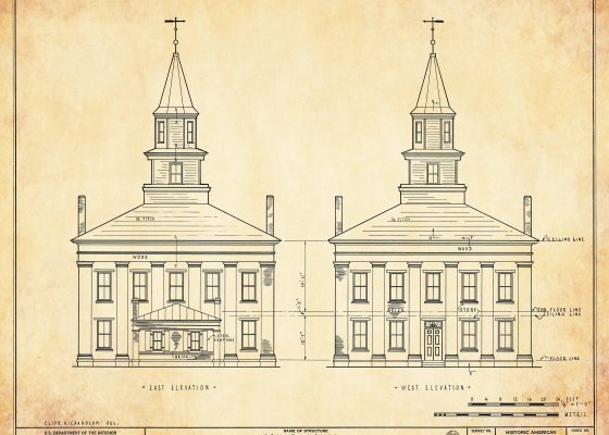 Lawrence County Courthouse Elevation Drawing - Courthouse Poster, Courthouse Drawing, Law Firm Decor, Moulton Courthouse, Alabama Courthouse