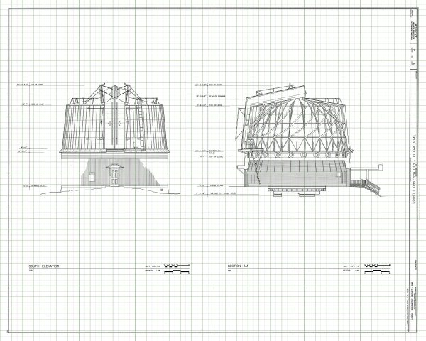 Lowell Observatory Drawing Blueprint - Clark Dome Observatory, Arizona Observatory, Home Décor, Blueprint Décor, Astronomer Gift, Astronomy