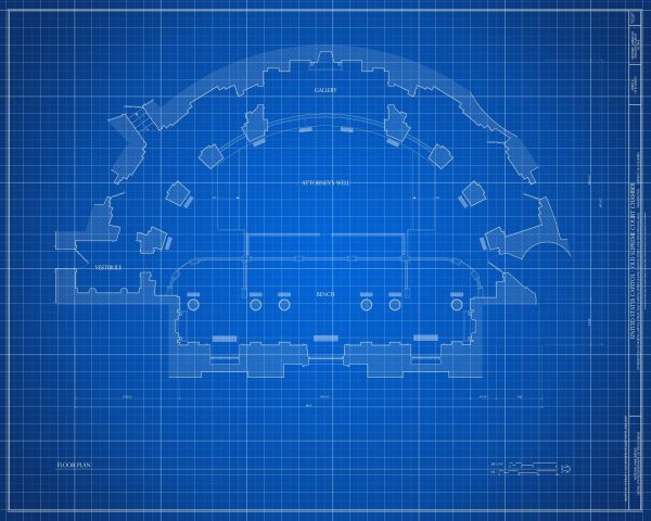 Old US Supreme Court Chamber Floor Plan Drawing - Capitol Building Blueprint, Supreme Court, Lawyer Gift, Law Firm Wall Décor Blueprint