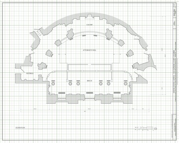 Old US Supreme Court Chamber Floor Plan Drawing - Capitol Building Blueprint, Supreme Court, Lawyer Gift, Law Firm Wall Décor Blueprint