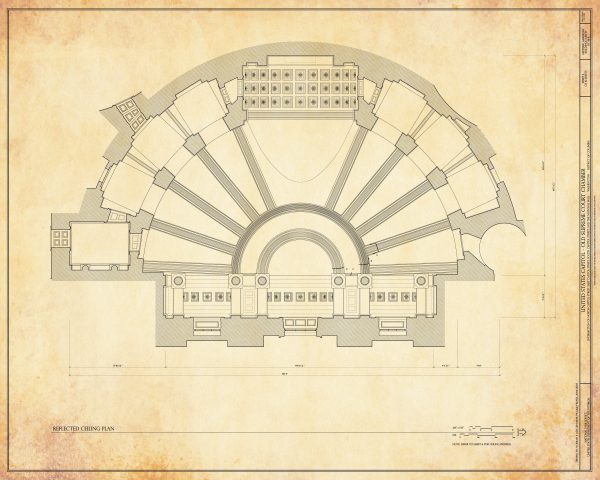 Old US Supreme Court Reflected Ceiling Plan Drawing - Capitol Building Blueprint, Supreme Court, Lawyer Gift, Law Firm Wall Décor Blueprint