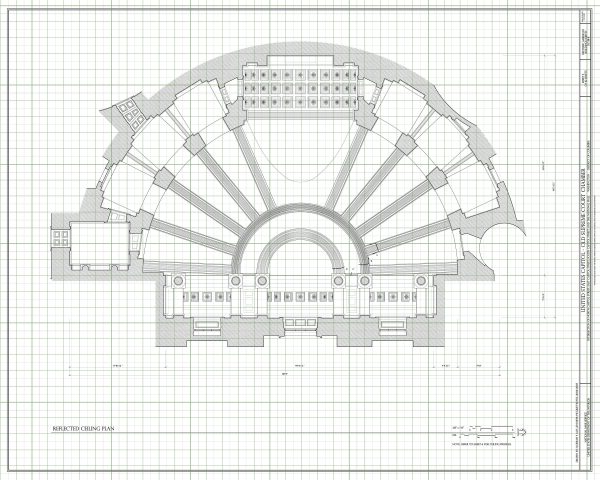 Old US Supreme Court Reflected Ceiling Plan Drawing - Capitol Building Blueprint, Supreme Court, Lawyer Gift, Law Firm Wall Décor Blueprint