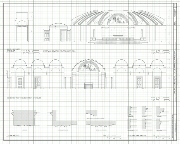 Old US Supreme Court Elevation Drawing - Supreme Court Blueprint, Capitol Building, Supreme Court, Lawyer Gift, Law Firm Wall Décor Print