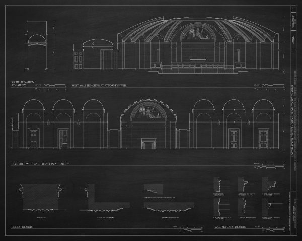 Old US Supreme Court Elevation Drawing - Supreme Court Blueprint, Capitol Building, Supreme Court, Lawyer Gift, Law Firm Wall Décor Print