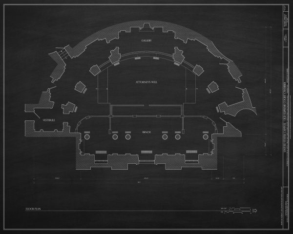 Old US Supreme Court Chamber Floor Plan Drawing - Capitol Building Blueprint, Supreme Court, Lawyer Gift, Law Firm Wall Décor Blueprint