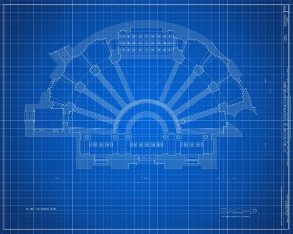 Old US Supreme Court Reflected Ceiling Plan Drawing - Capitol Building Blueprint, Supreme Court, Lawyer Gift, Law Firm Wall Décor Blueprint