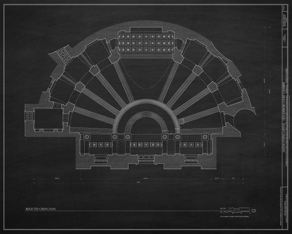 Old US Supreme Court Reflected Ceiling Plan Drawing - Capitol Building Blueprint, Supreme Court, Lawyer Gift, Law Firm Wall Décor Blueprint