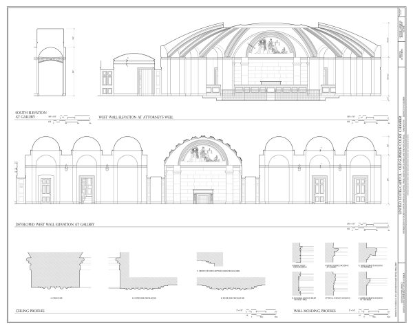 Old US Supreme Court Elevation Drawing - Supreme Court Blueprint, Capitol Building, Supreme Court, Lawyer Gift, Law Firm Wall Décor Print