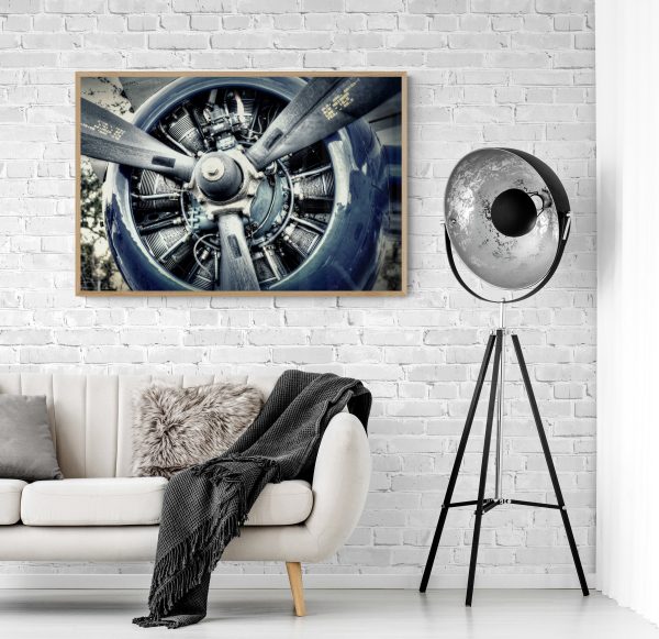 Radial Engine and Propeller - Vintage Aviation Art, Airplane Art, Airplane Photography, Pilot Gift, Aircraft Photography, Propeller Photo