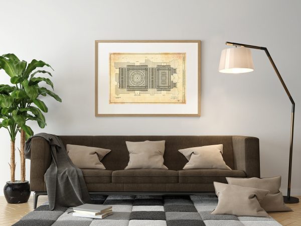 US Senate Reception Room Blueprint Drawing - Capitol Building Blueprint, US Senate Flooring Drawing, Home Décor, Wall Décor, Blueprint Decor